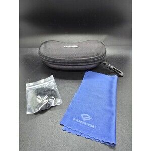 TOREGE  SPORT Sunglasses Hard Case Zip-up Black With Lens Cloth And Cord Holder